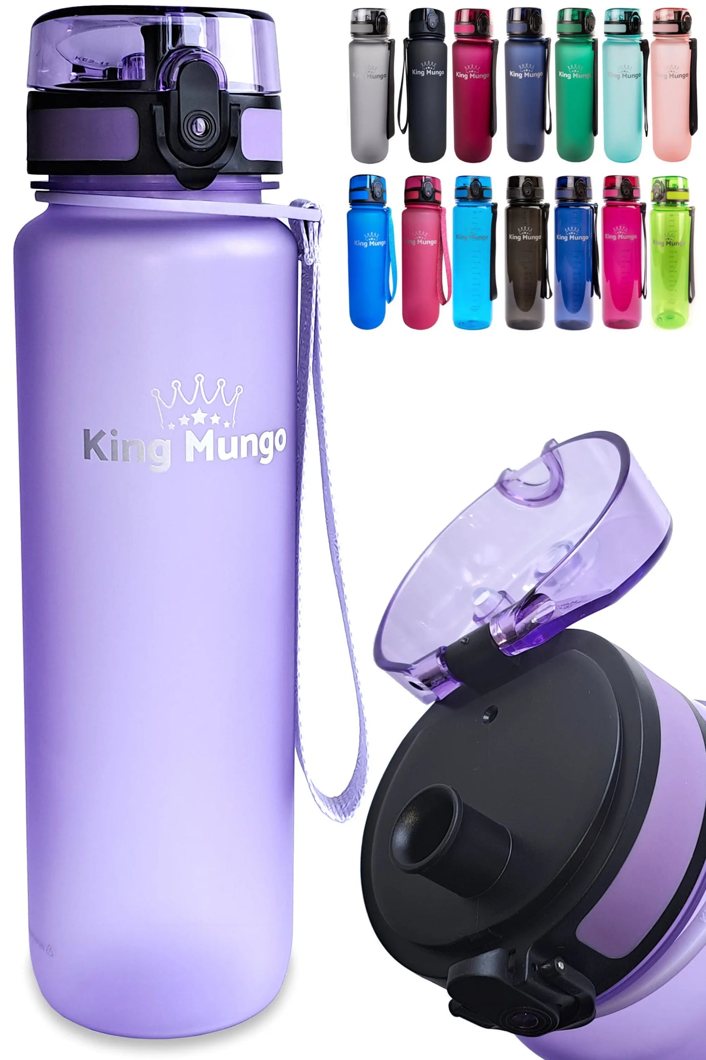 Drinkfles 1 Liter Lila Paars - 100% lekvrij en BPA-vrij - 1 liter waterfles King Mungo
