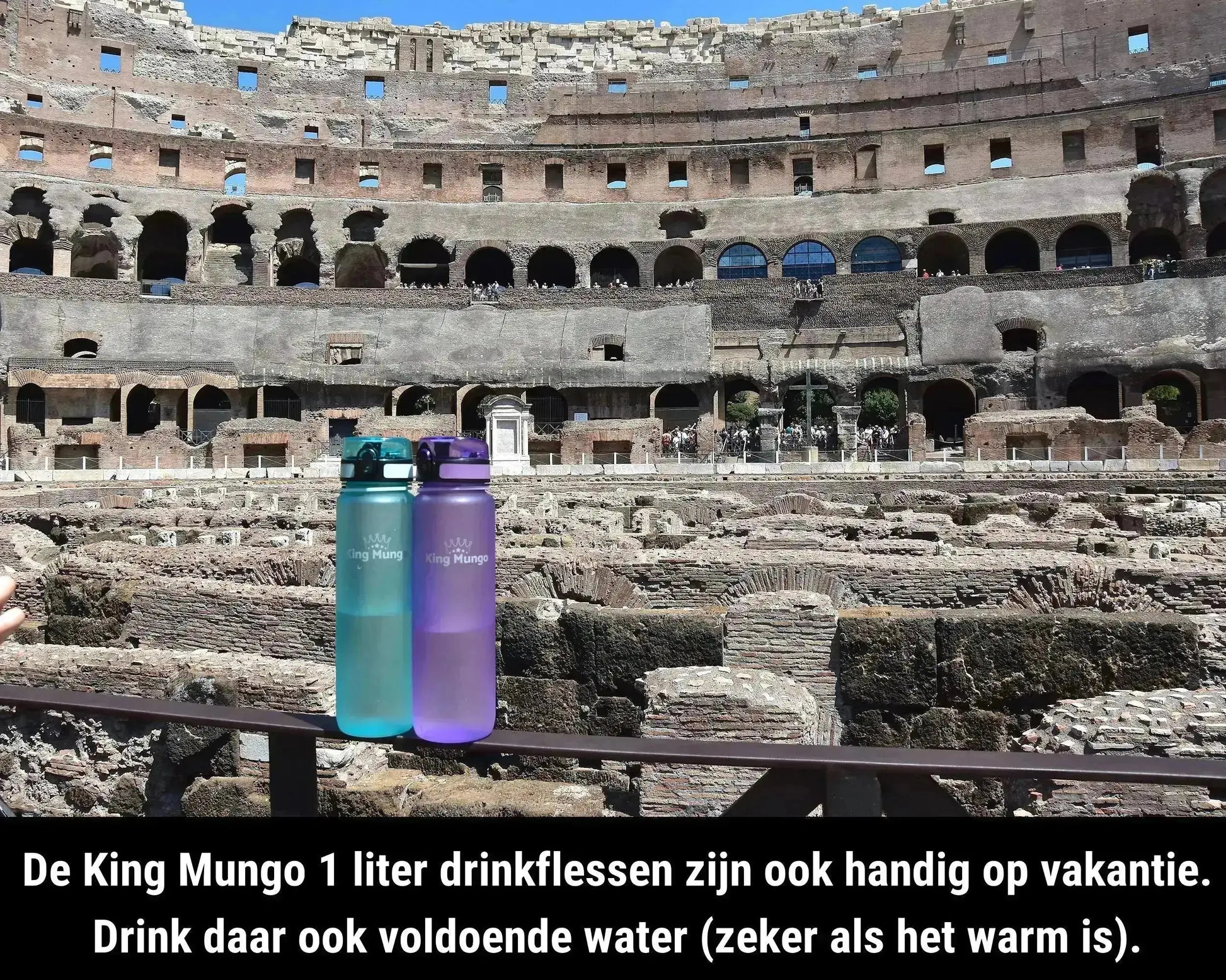 Drinkfles 1 Liter Zwart King Mungo