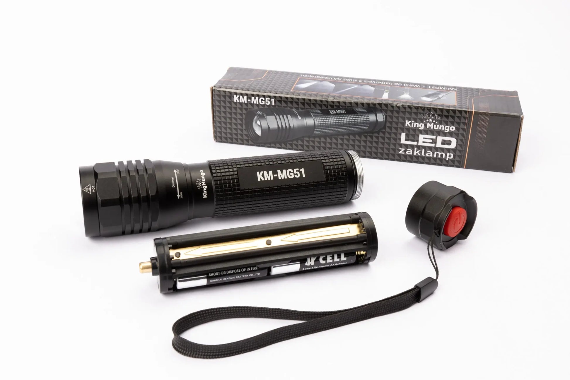 Led Zaklamp - 2000 Lumen - incl batterijen King Mungo