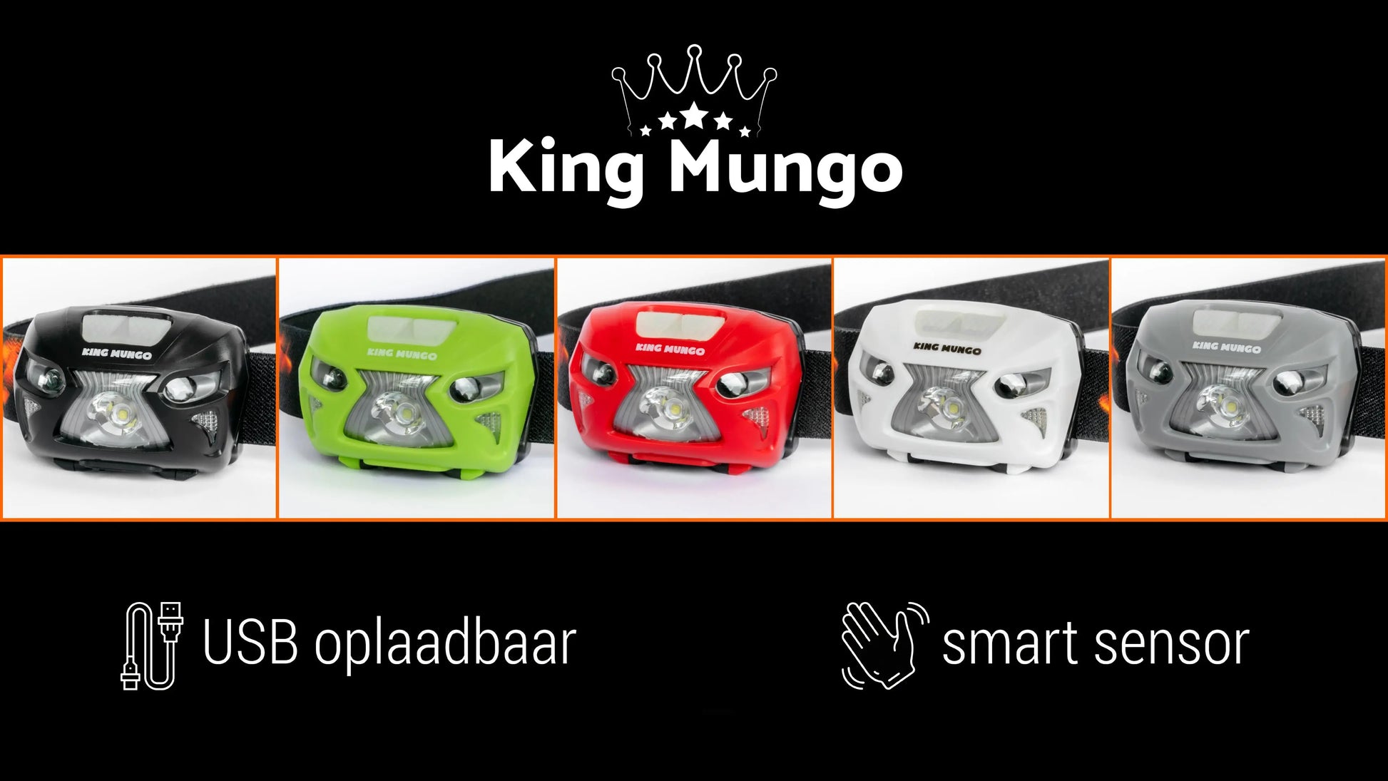 Hoofdlamp LED Oplaadbaar - 1200mAh King Mungo