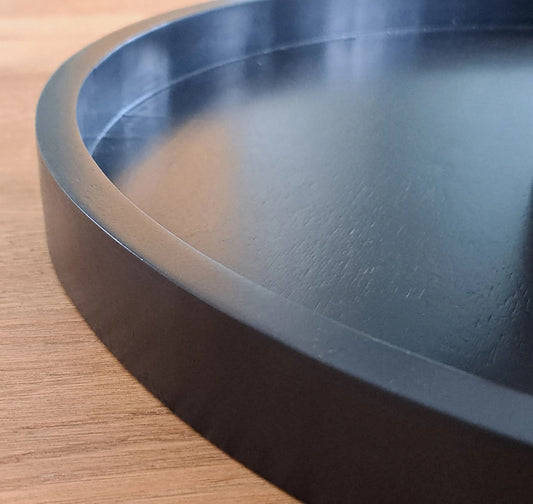 Dienblad 50cm hout Rond – Groot & Zwart Decoratief Plateau - King Mungo - King Mungo