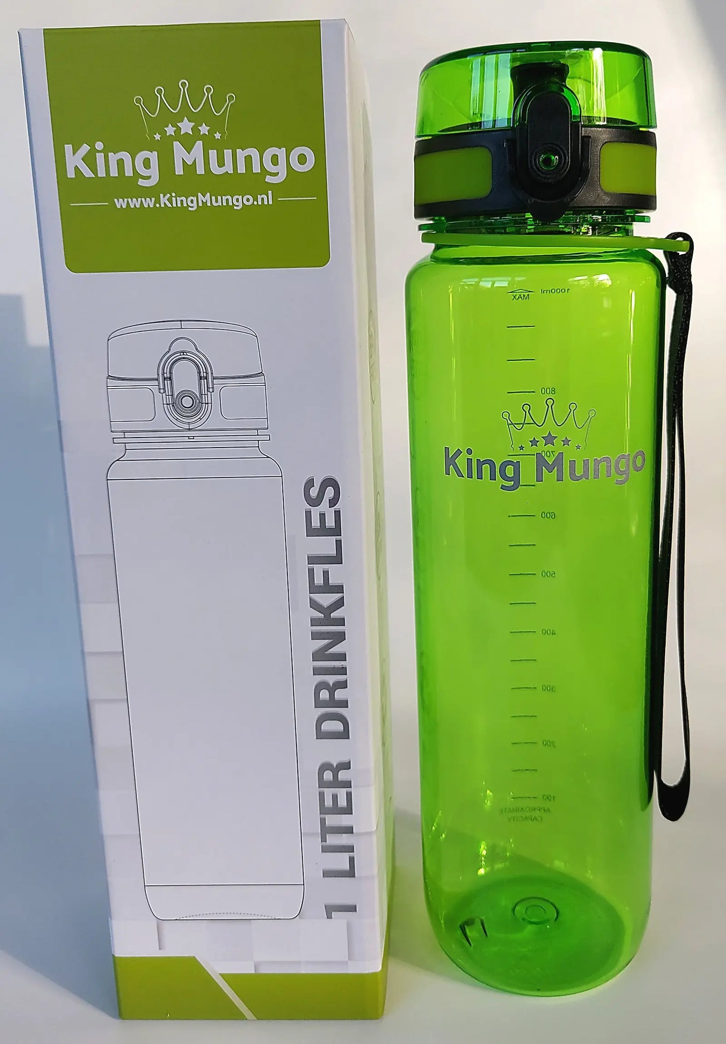 Drinkfles 1 Liter Groen King Mungo