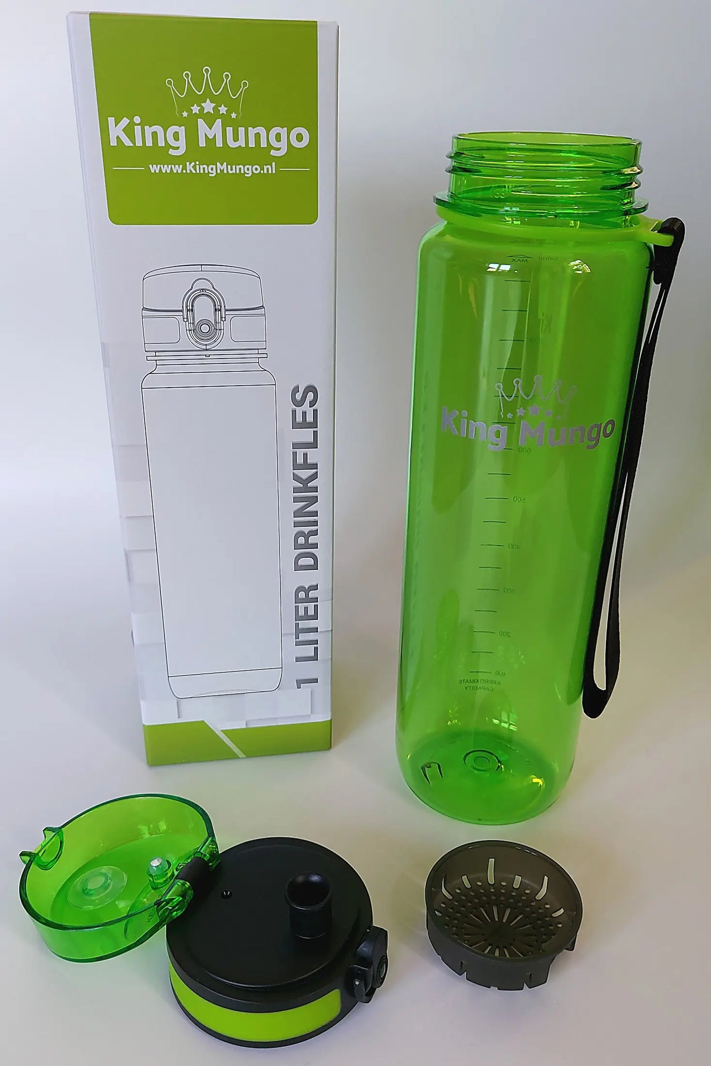 Drinkfles 1 Liter Groen King Mungo
