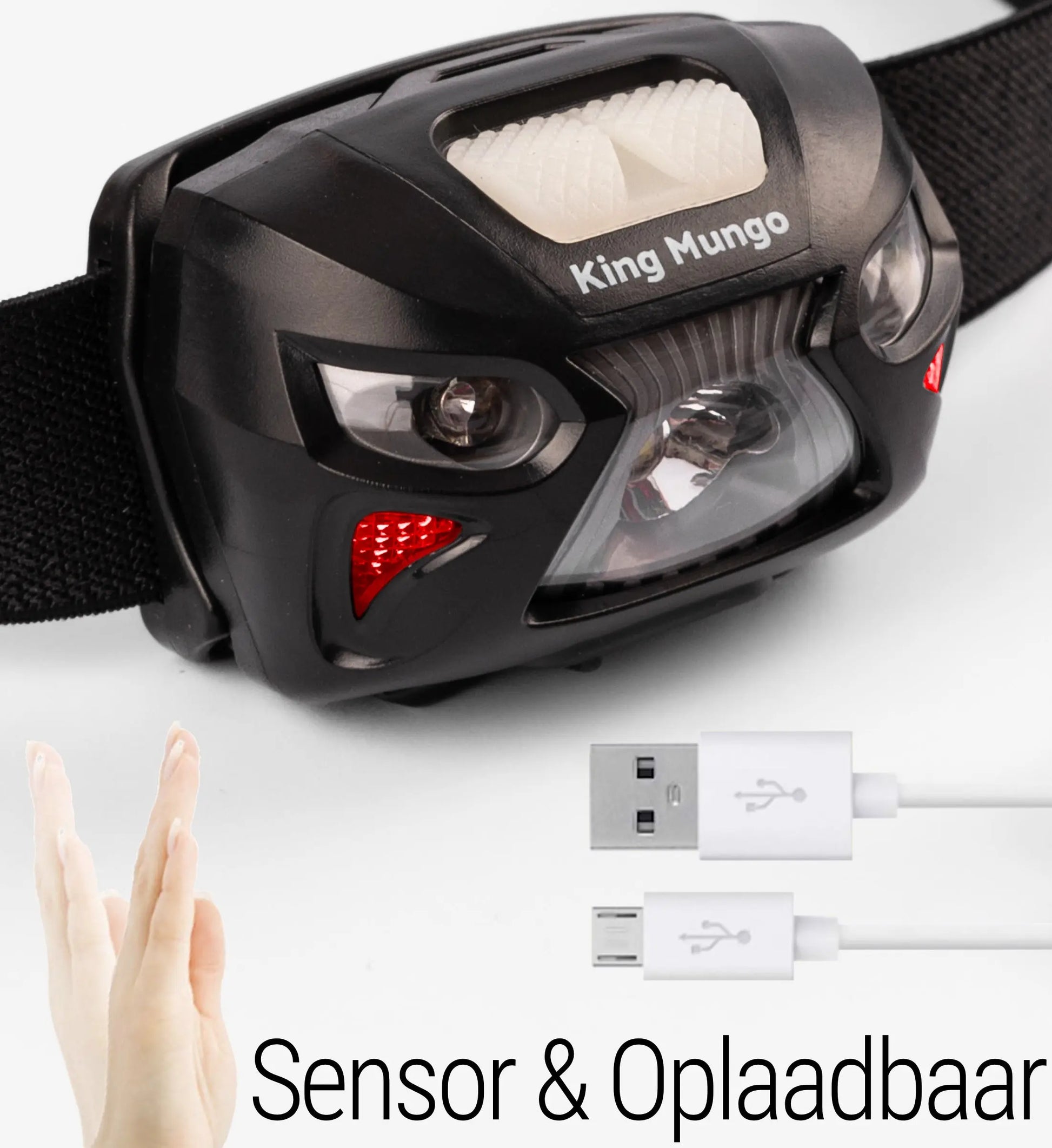 Hoofdlamp LED Oplaadbaar - 1200mAh King Mungo
