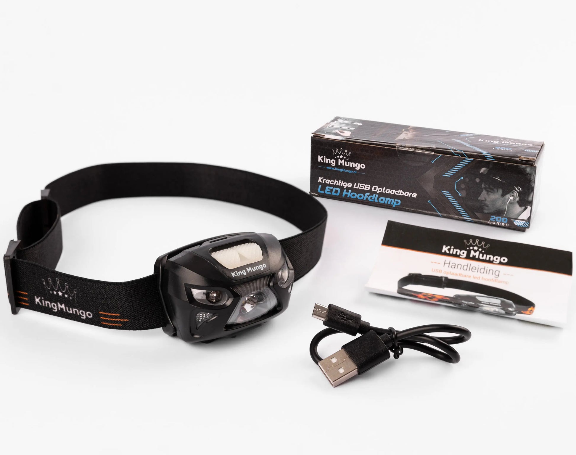 Hoofdlamp LED Oplaadbaar - 1200mAh King Mungo