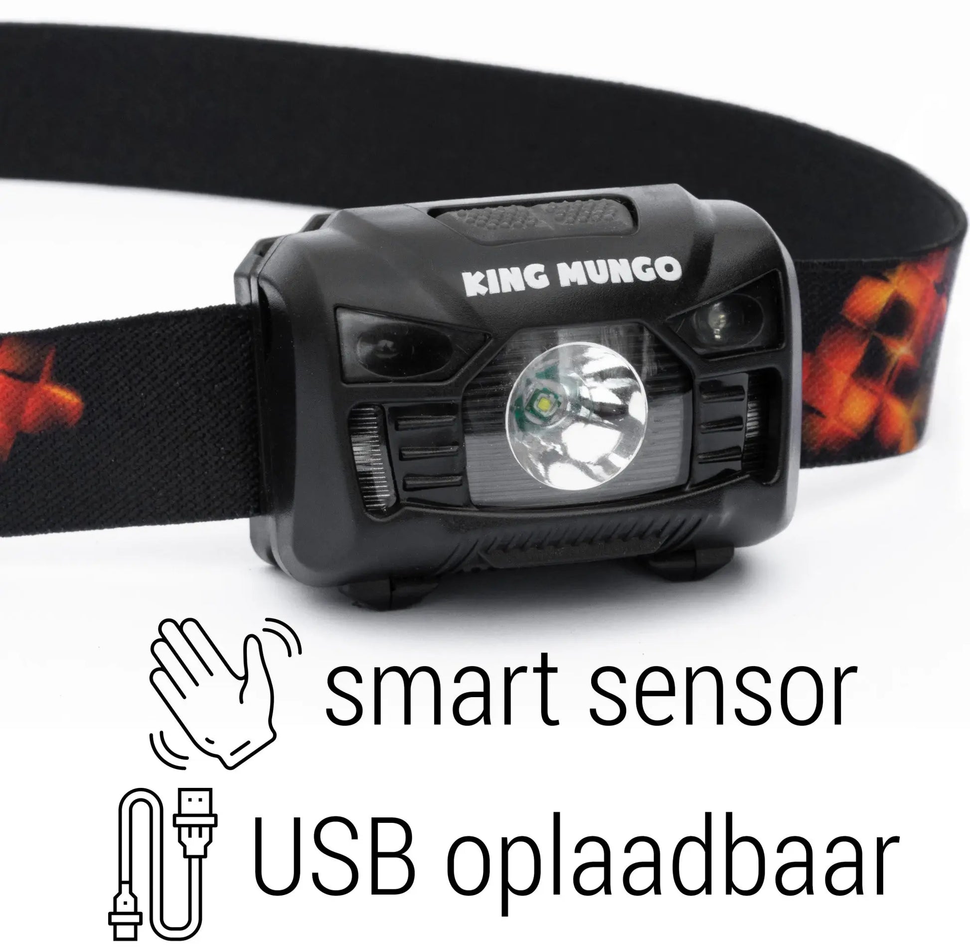 Hoofdlamp LED Oplaadbaar 1200 mAh King Mungo