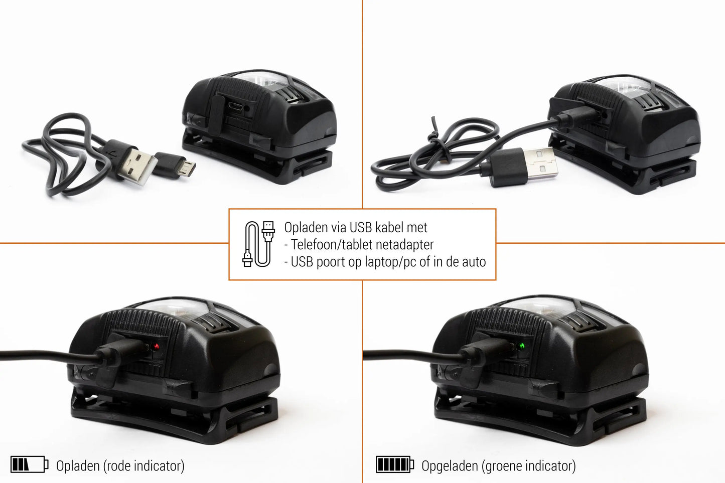 Hoofdlamp LED Oplaadbaar 1200 mAh King Mungo