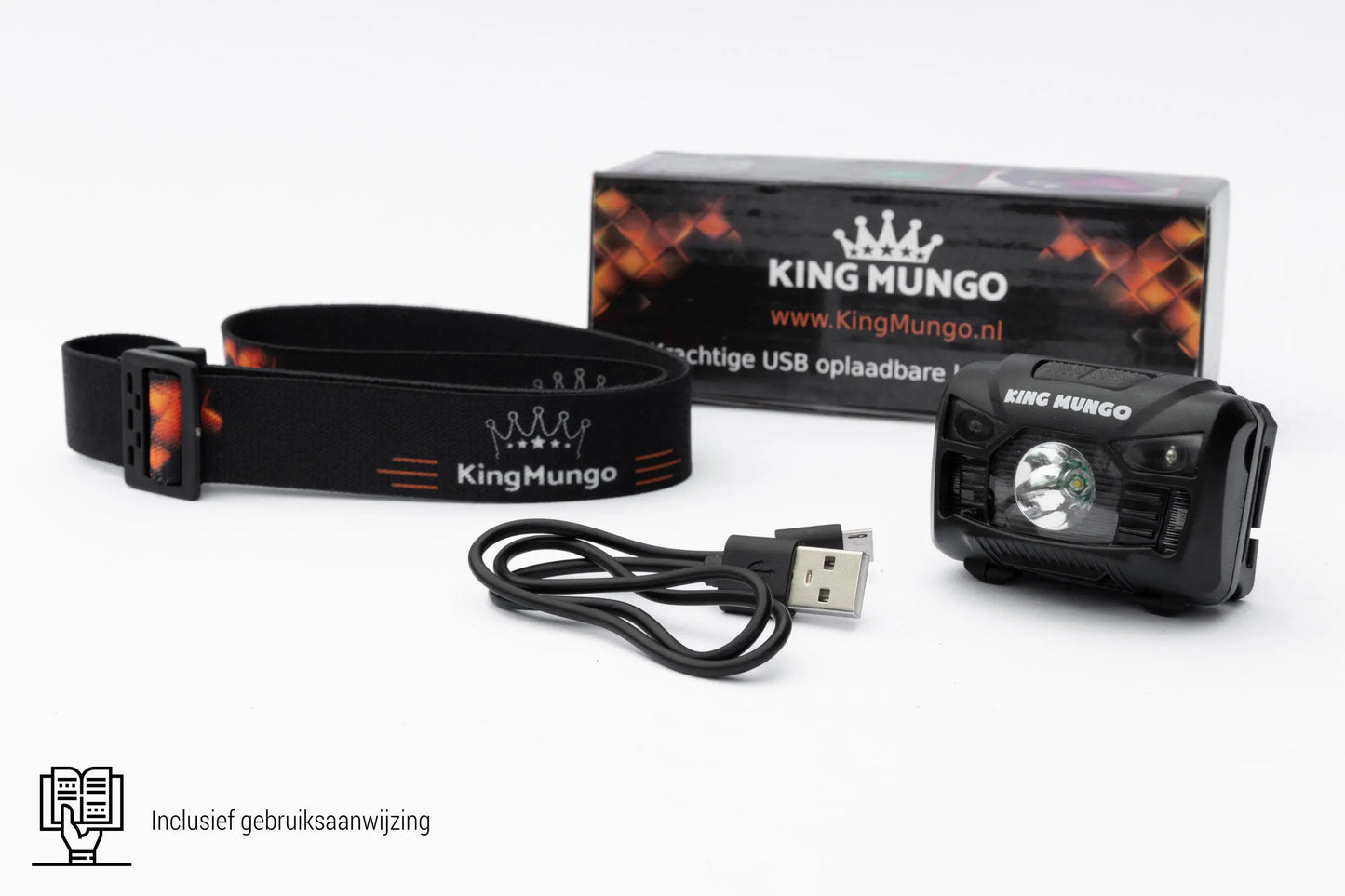 Hoofdlamp LED Oplaadbaar 1200 mAh King Mungo