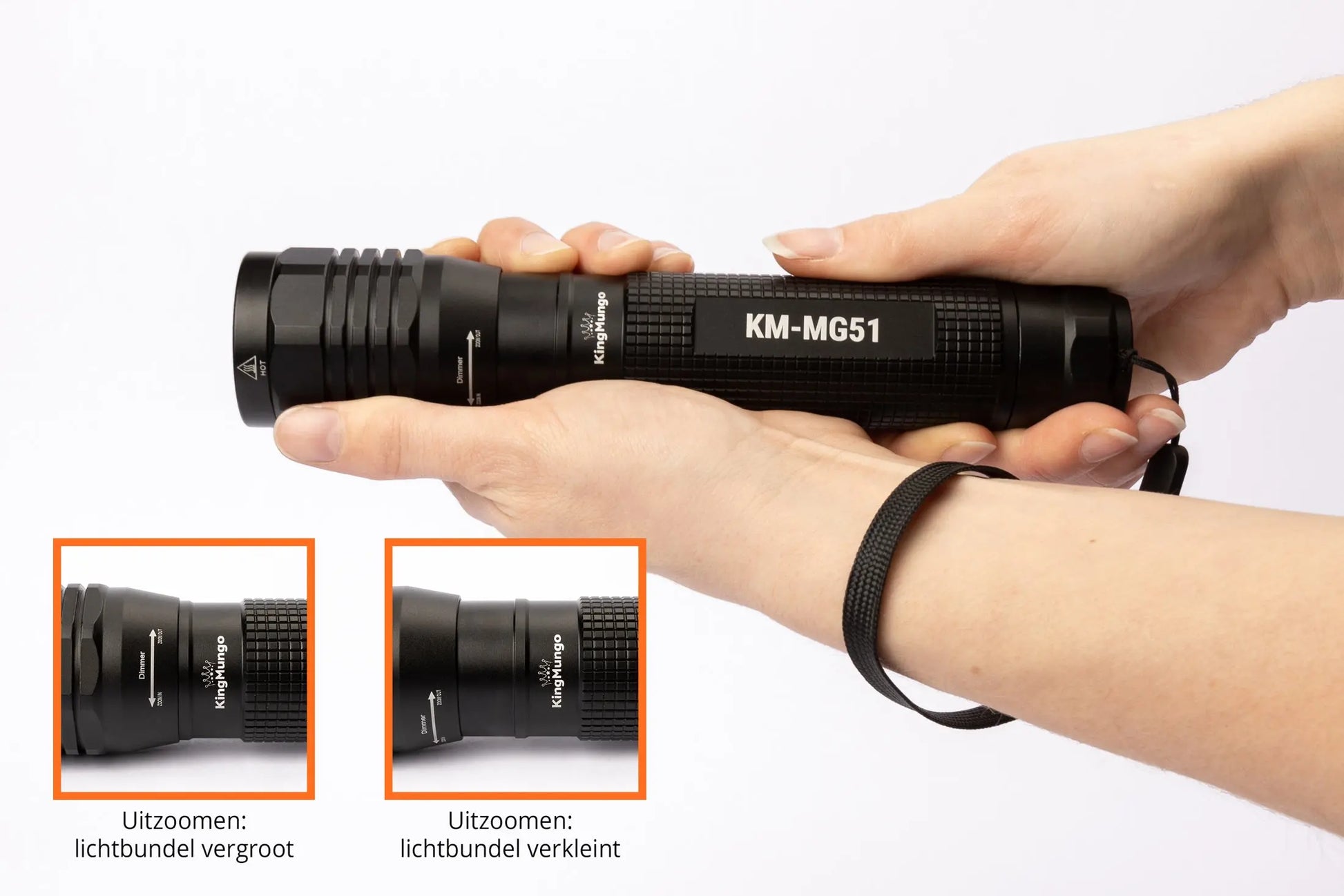 Led Zaklamp - 2000 Lumen - incl batterijen King Mungo