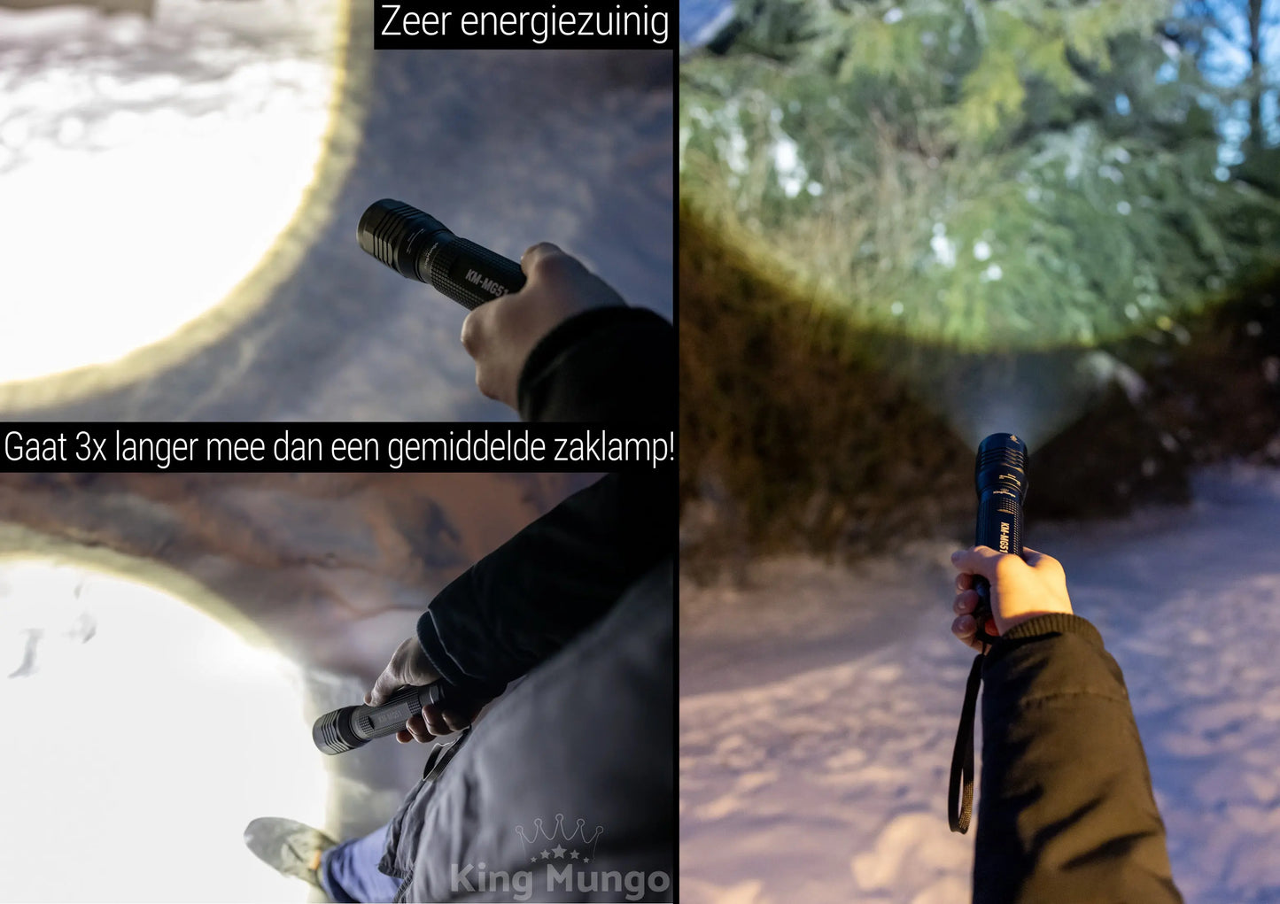 Led Zaklamp - 2000 Lumen - incl batterijen King Mungo