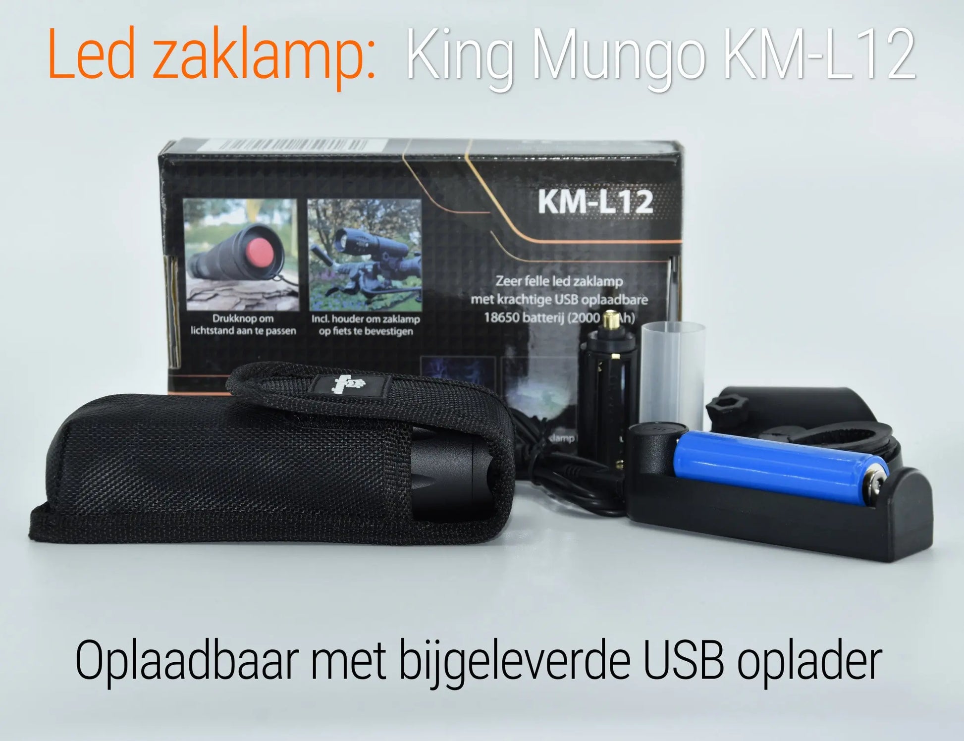King Mungo KM-L12: Dé Tactische LED Zaklamp Oplaadbaar King Mungo