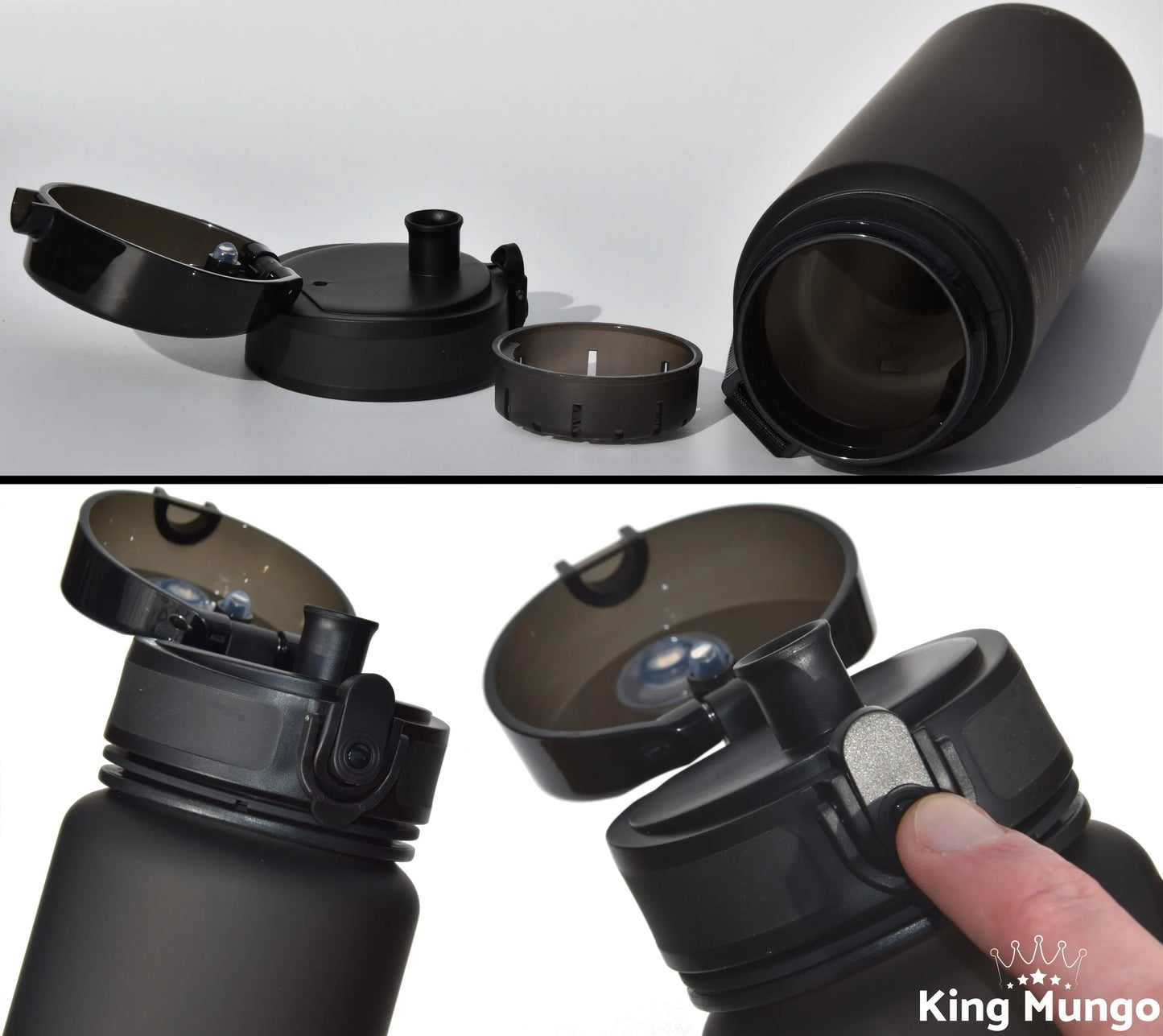 Drinkfles 1 Liter Zwart King Mungo