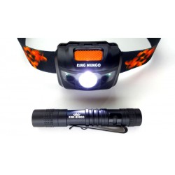 Hoofdlamp LED + mini LED zaklamp | incl. batterijen | KMHL012