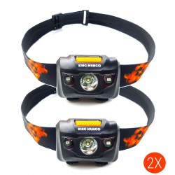LED hoofdlampen, set van 2 stuks - Lichtgewicht hoofdlampen in voordeel combi-set - KMHL008