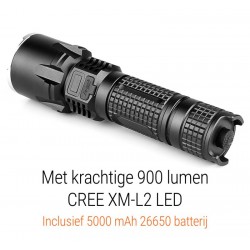 Krachtige LED Zaklamp | Oplaadbaar | 900lumen | Dimbaar | Militaire Tactical Lamp | KMFL010