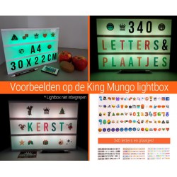 340 Stuks Lightbox Letters, Symbolen en Emoticons set | A3, A4 of A5 light box | King Mungo