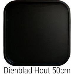 Dienblad Hout Groot 50x50cm Vierkant Zwart | Decoratieve Houten Dienbladen