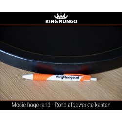 Dienblad Hout 60cm Rond Groot Zwart | Decoratieve Houten Dienbladen Plateau | King Mungo
