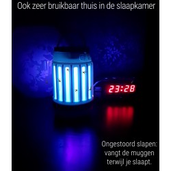 Anti Muggenlamp LED Camping Lamp | USB Oplaadbaar Insectenlamp UV Solar Wit