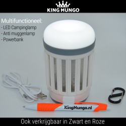 Anti Muggenlamp LED Camping Lamp | USB Oplaadbaar Insectenlamp UV Solar Wit