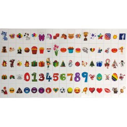340 Stuks Lightbox Letters, Symbolen en Emoticons set | A3, A4 of A5 light box | King Mungo