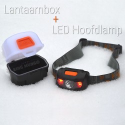 Hoofdlamp LED + Lantaarn Box - wit en rode LED - 160 lumen - multifunctioneel waterdicht kampeerlicht - gratis 3xAAA batterij