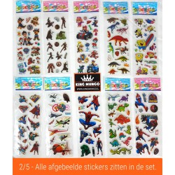 50 Vellen - 3D Foam Stickers voor Kinderen - Auto's & Superhelden - KMST006