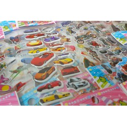 50 Vellen - 3D Foam Stickers voor Kinderen - Auto's & Superhelden - KMST006