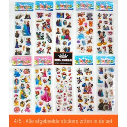 50 Vellen - 3D Foam Stickers voor Kinderen Meisjes - Prinses Frozen Disney Princess - KMST007