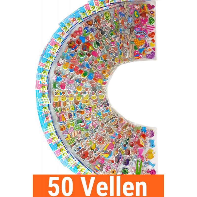 Proportioneel kaas landen 50 Vellen - 3D Foam Stickers voor Kinderen Meisjes - Hartjes Vlinders  Katten - KMST008
