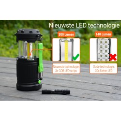 Camping lamp LED | incl. 3x AA batterij | zaklamp, tentverlichting | Zwart | King Mungo KMCL003