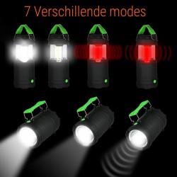 Camping lamp LED | incl. 3x AA batterij | zaklamp, tentverlichting | Zwart | King Mungo KMCL003