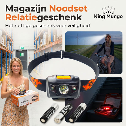 King Mungo KMHL003 LED hoofdlamp 160 lumen IPX6 waterdicht zakelijk geschenk eigen logo vanaf 100 stuks