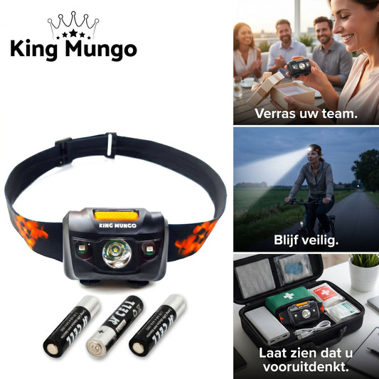 King Mungo KMHL003 zakelijke LED hoofdlamp 160 lumen IPX6 voor kassen machinebouw transport zorg