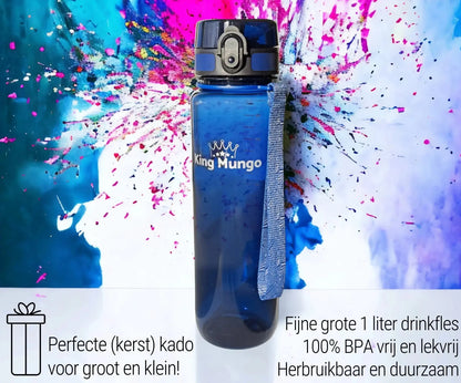 Drinkfles 1 Liter Donkerblauw - King Mungo
