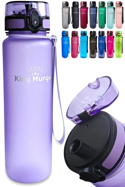 Drinkfles 1 Liter - Lekvrije Drinkbus - Tritan Lila - 100% lekvrij en BPA - vrij - King Mungo