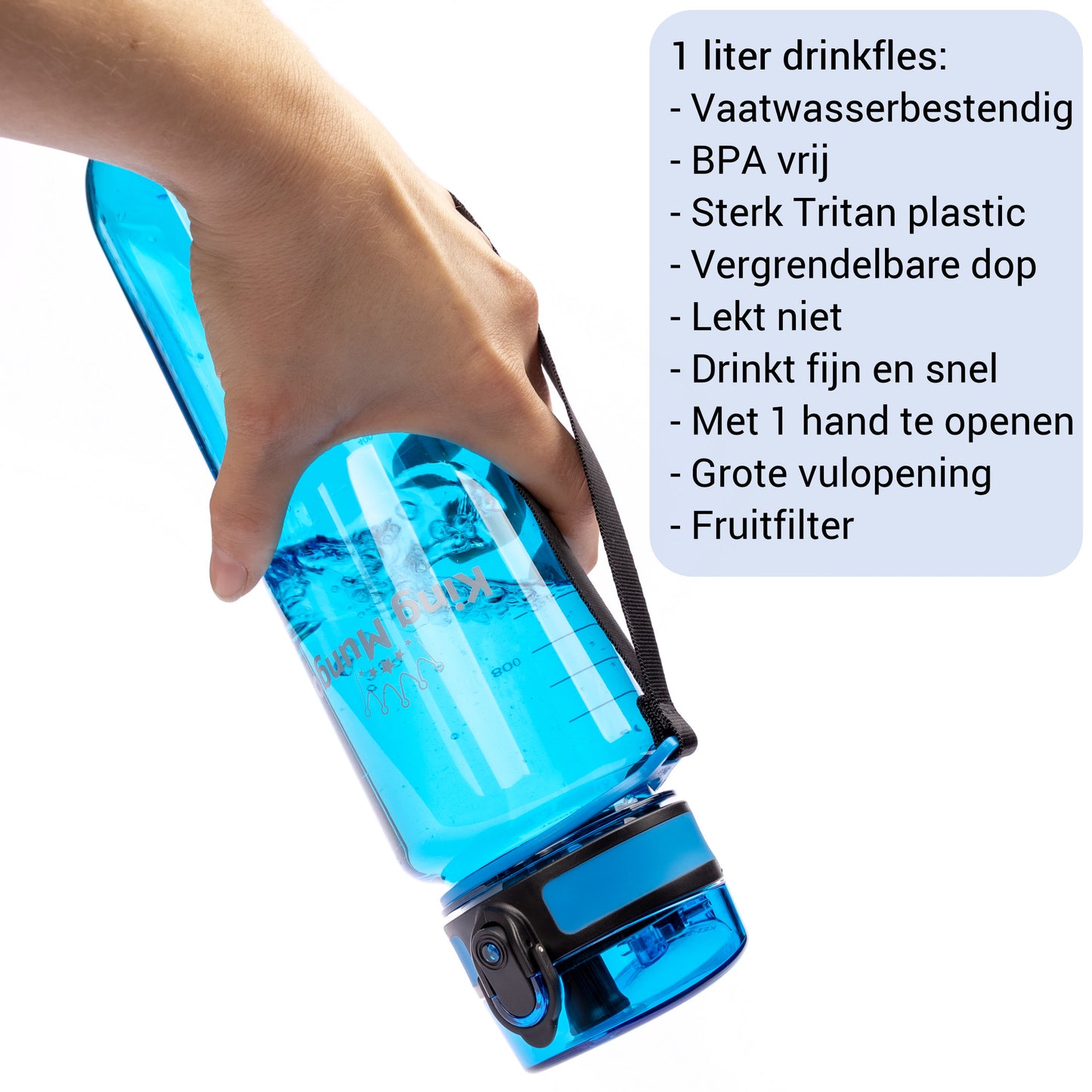 Drinkfles 1 Liter Lichtblauw