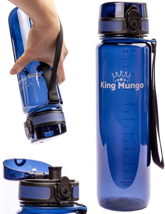 Drinkfles 1 Liter Donkerblauw King Mungo