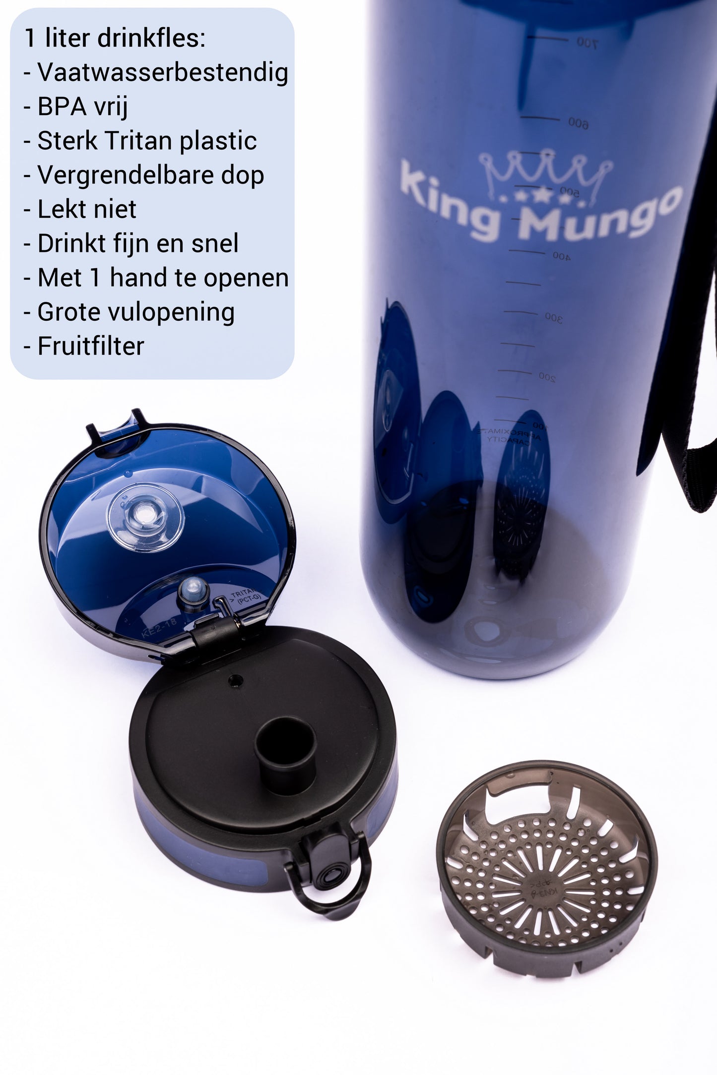 Drinkfles 1 Liter Donkerblauw