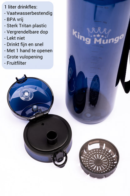 Drinkfles 1 Liter Donkerblauw