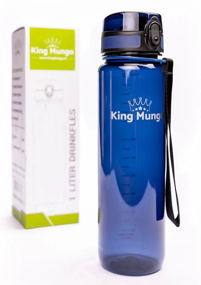 Drinkfles 1 Liter Donkerblauw - King Mungo