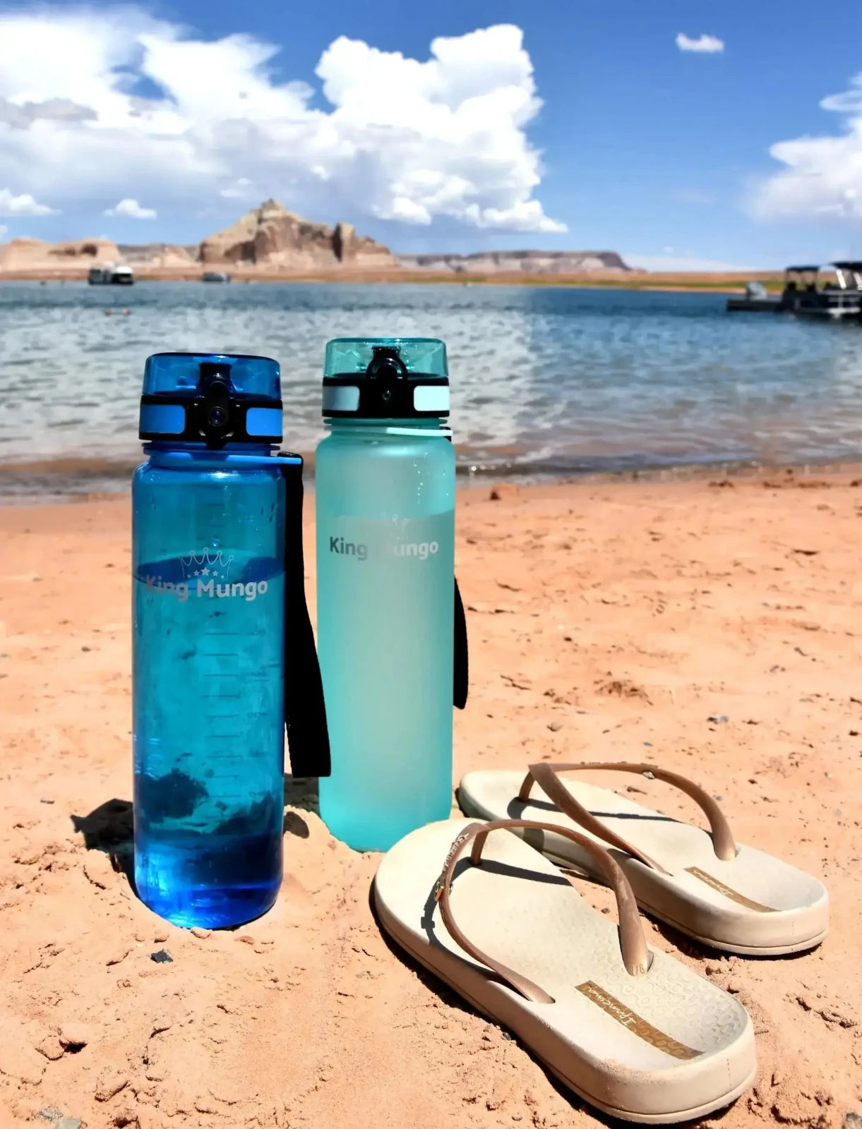 Drinkfles 1 Liter - Lekvrije Drinkbus - Tritan Transparant Blauw - King Mungo