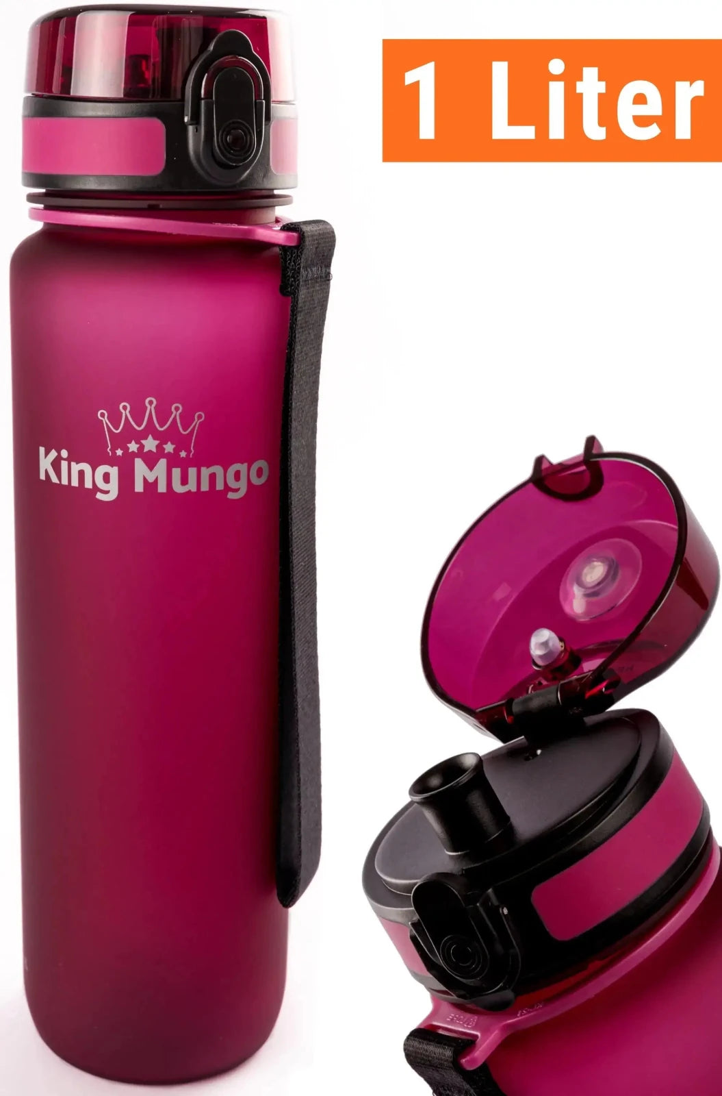 Drinkfles 1 Liter PaarsRood - King Mungo