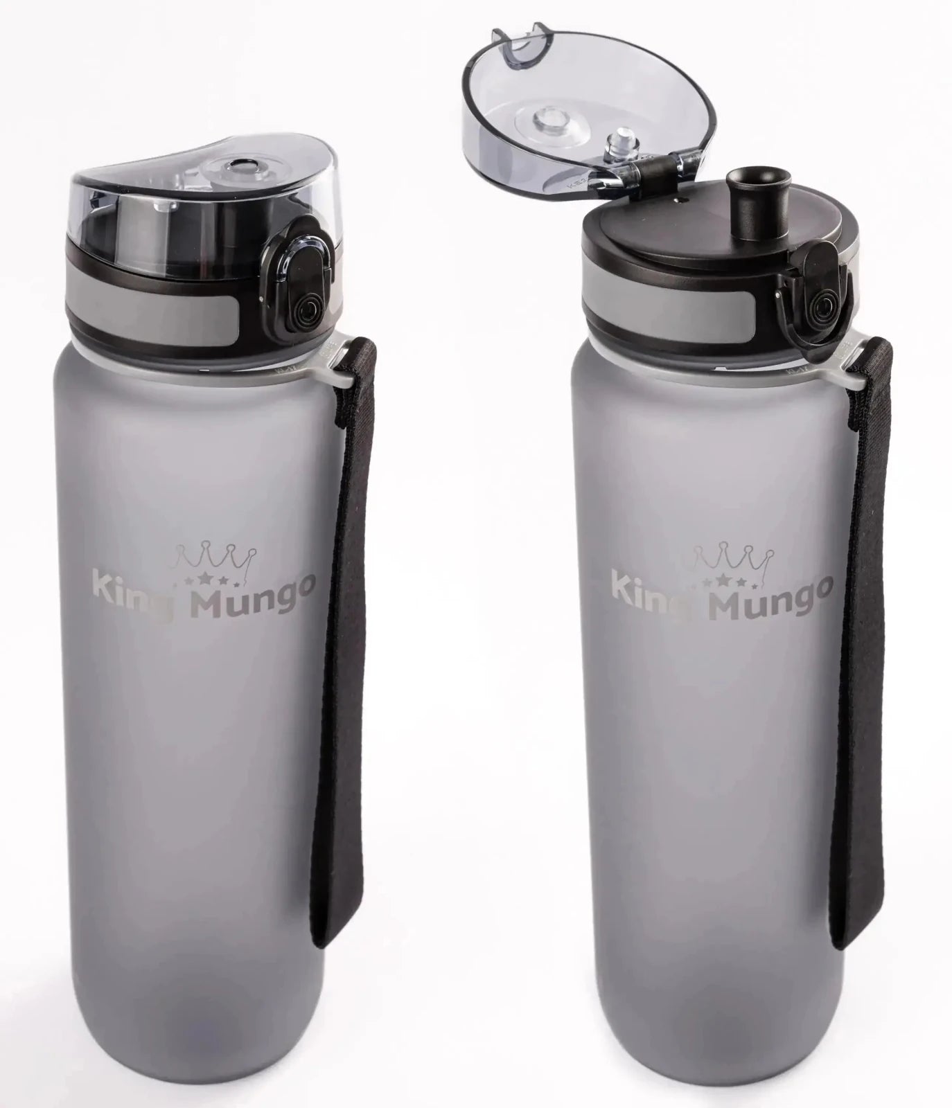 Drinkfles 1 Liter Mat Grijs - Lekvrij & BPA - vrij Tritan - King Mungo