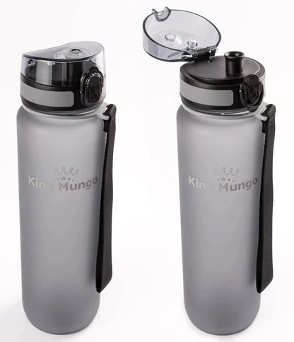 Drinkfles 1 Liter Mat Grijs - Lekvrij & BPA - vrij Tritan - King Mungo