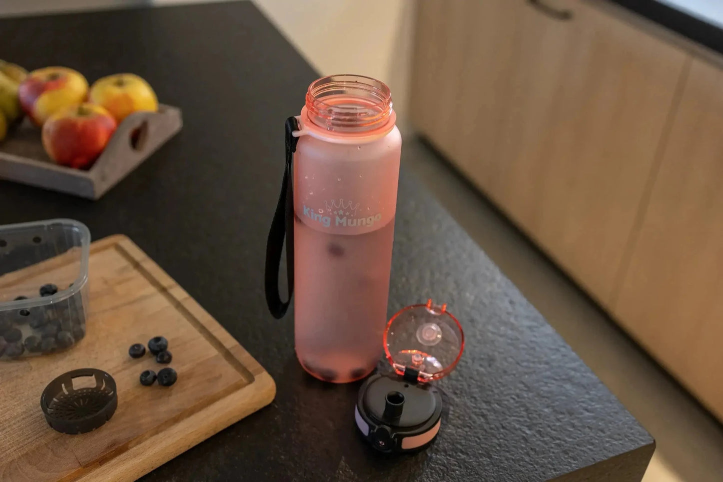 Drinkfles 1 Liter - Lekvrije Drinkbus - Lichtroze - King Mungo