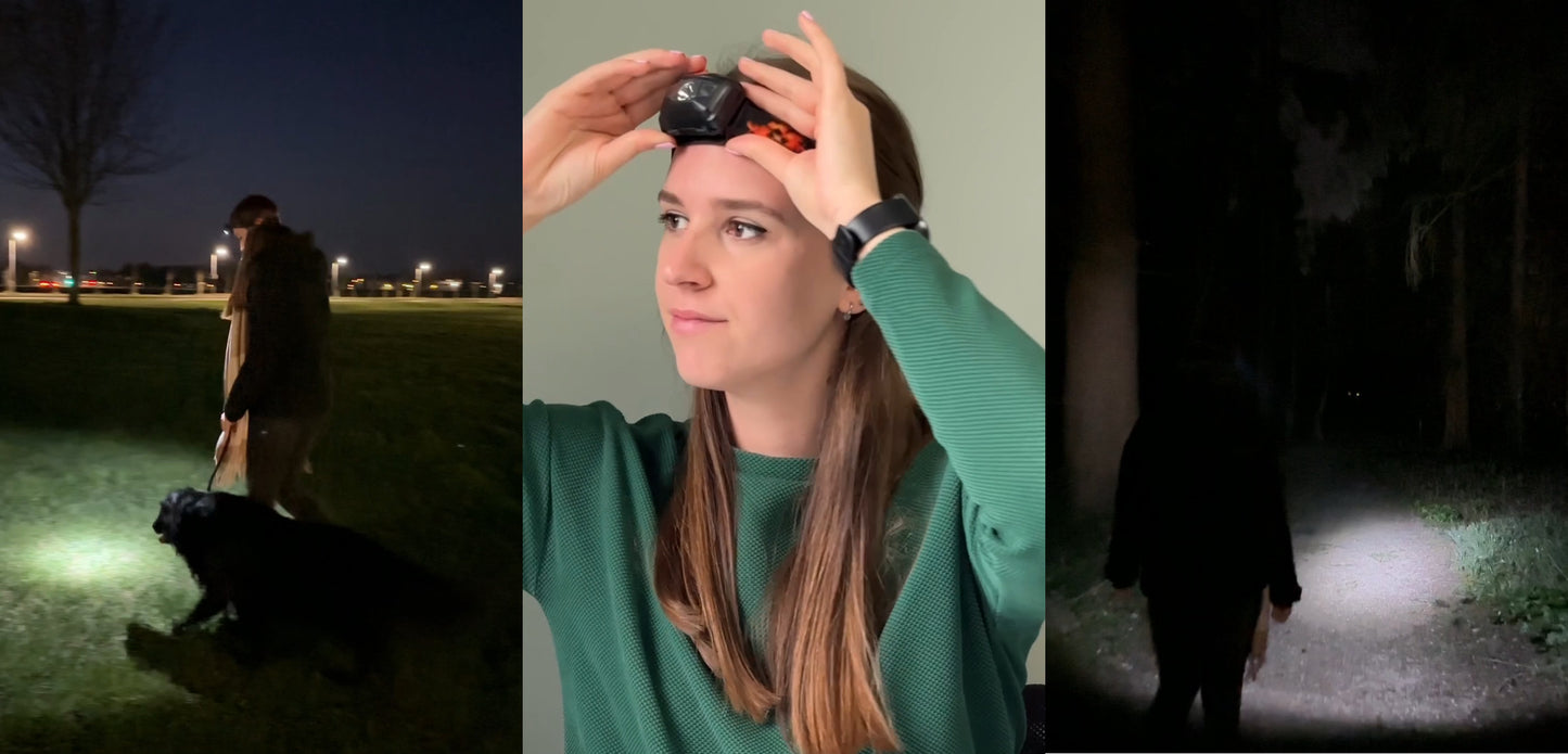 King Mungo KMHL003 LED Hoofdlamp - Op Batterijen (AAA) - Rood & Wit Licht - Zwart King Mungo