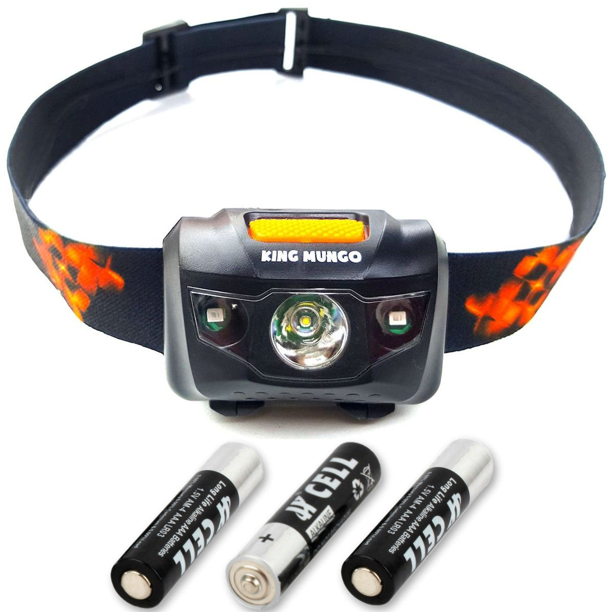 King Mungo KMHL003 LED Hoofdlamp - Op Batterijen (AAA) - Rood & Wit Licht - Zwart King Mungo