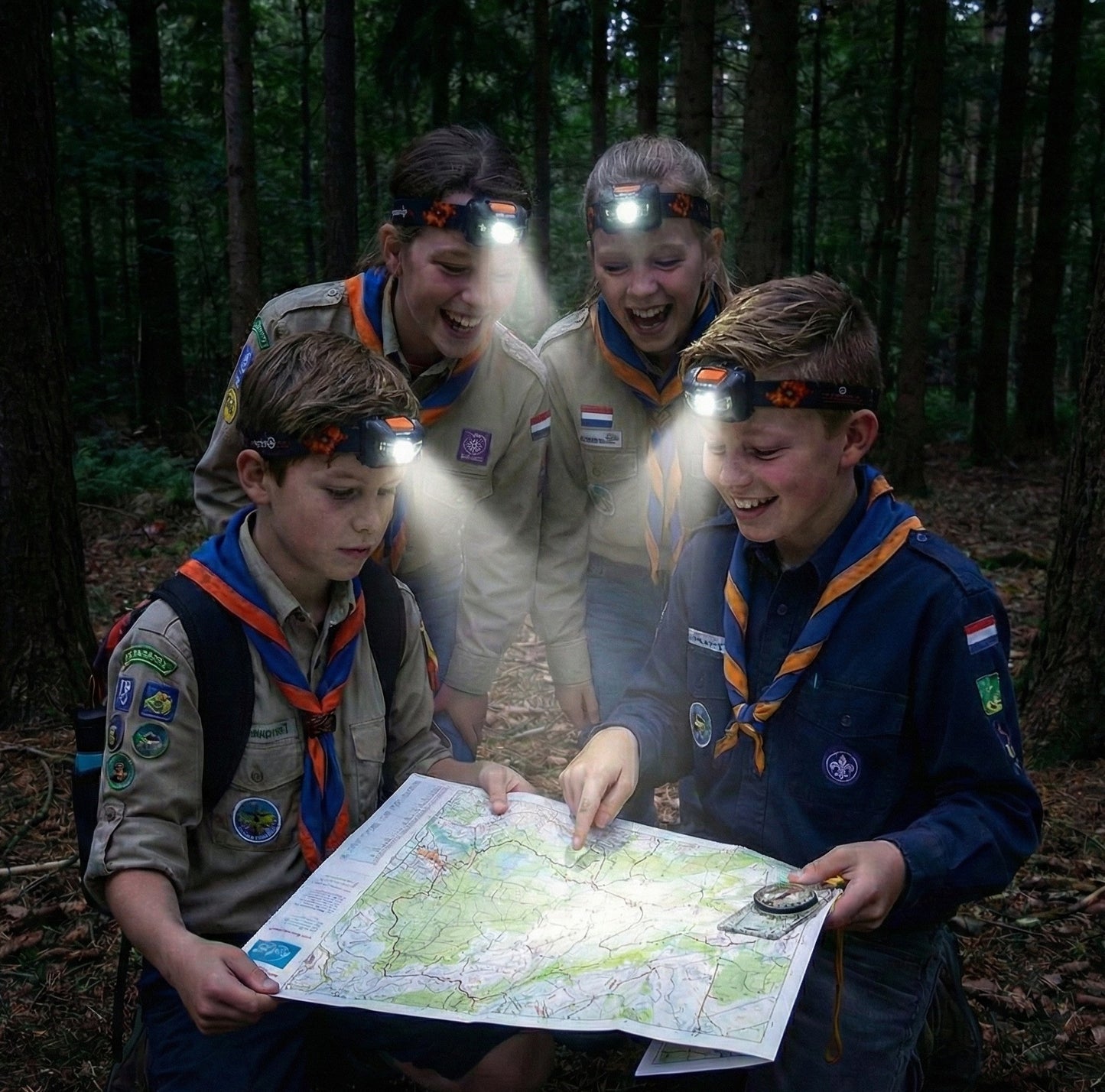 King Mungo KMHL003 LED Hoofdlamp - Op Batterijen (AAA) - Rood & Wit Licht - Zwart King Mungo