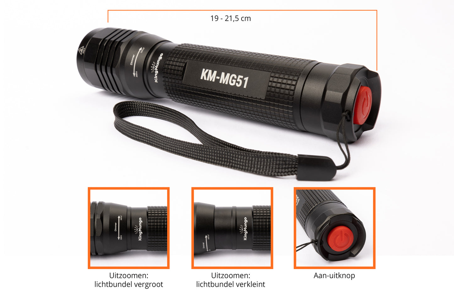 Led Zaklamp - 2000 Lumen - incl batterijen